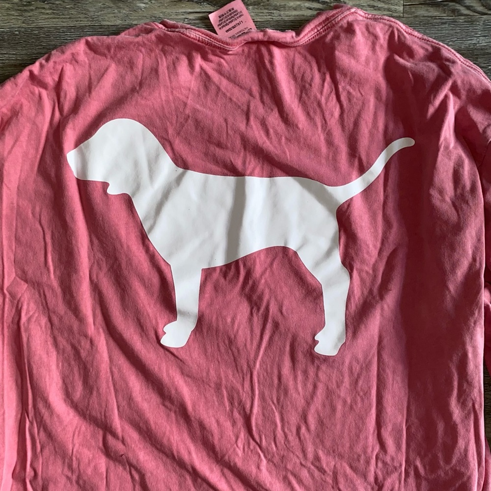 Pink Oversized Distressed Long Sleeve Shirt